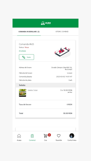 Alba Delivery - Aplicatie mobile de tip agregator pentru restaurante